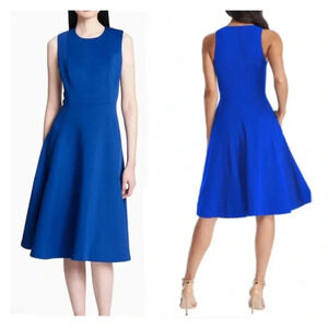 Calvin Klein Scuba Flare Royal Blue Dress Size 4